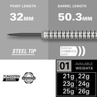 Darts Artemis Tungsten Steel Tip Darts Set - 6 Pro Grip Shafts - 9 Pro Ultra Fli