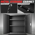 36  Black Lockable Heavy Duty Metal Storage Tool Cabinet W  Adjustable Shelves