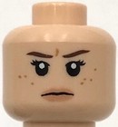 Lego New Light Nougat Minifigure Head Dual Sided Female Freckles Stern Part