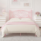 New Twin Bed Frames With Headboard  Easy Assembly For Kids Girls Adults  Pink