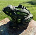 Antique frog  Garden Lantern - Cast Iron Glass Vintage Stunning