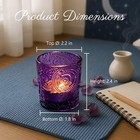 Purple Sun Moon Stars Glass Tealight Holders  6 Pack Amethyst Purple