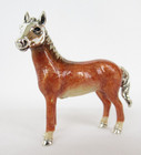 Saturno Italy Miniature Sterling Silver Enamel Horse Animal Figurine