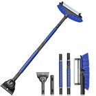55 7  Ice Scraper  Extendable Snow Brush And Snow Broom With Ergonomic Blue