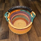 Handwoven Colorful Bolga Farmers Market Basket 