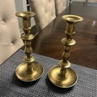 Pair Of Vintage 9-inch Solid Brass Candlesticks  Marked Cm  Very Heavy