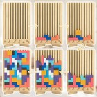 Wooden Stacking Puzzle Toy 3d Colored Wooden Puzzle russian Montessori Brain    