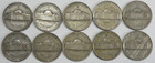 Lot Of 10- 1942-45 Usa 5c Circulated Jefferson War Nickels 35  Silver Under Melt