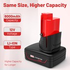 2-4x 8 0ah Battery For M12 Charger For Milwaukee 12v 48-11-2460 Li-ion Extended