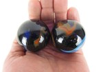 2 Mammoth Dragonfly 1 5 8  Cobalt Blue Marbles Glass Massive 42mm Large Huge