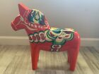 Rare Large Dala Horse Nils Olsson 17 Inch Wooden Painted Sweden With Label