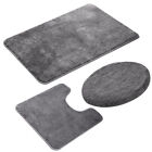 3-piece Bathroom Bath Mat Contour Rug Set With Toilet Lid Cover Bathroom Rug Set
