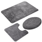 3pcs Bathroom Rug Set Bath Mat Non Slip Pedestal Soft Bath Toilet Seat Cover