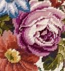 Estate Find Vintage Completed Needlepoint Floral Canvas Textile