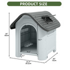 Waterproof Plastic Dog House Outdoor Pet Shelter Kennel With Ventilate Skylight