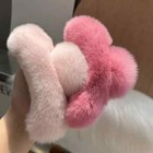 Womens Girls Real Rabbit Rex Fur Hair Claw Hair Clip Bobby Pin Hairpin