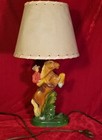 1950s Roy Rogers Chalkware Statue Desk Lamp Light Vtg Cowboy Horse 