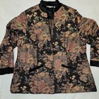 Soft Surroundings Jacquard Jacket Blazer Westbury Garden Black 3x