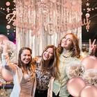 Rose Gold Birthday Party Decoration - Happy Birthday Banner  Glitter Circle Dot
