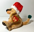 Ty Beanie Babies 6  Jinglepup W  Tags Christmas Plush Puppy Dog Santa Hat 2001