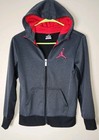 Boys M 10 12 Jordan Fleece Lined Full Zip Hooded Sweatshirt 17 x21 