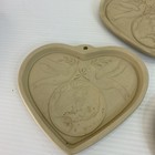 Longaberger Brown Bag Pottery Heart   shaped Terracotta Cookie Molds Lot Of 4