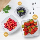 R-kay 6 Pack Square Plastic Serving Bowls - Clear Bowls 16 Oz 