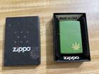 Zippo Windproof Lighter Green Gold Marijuana Leaf  Design June 2017  In Box