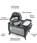 Graco Pack N Play Dome Lx Playard With Baby Bassinet  Lightweight Portable Crib 