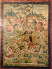Antique 19th Century Persian Qajar Lacquer Painting miniature hunting 