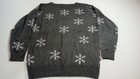 Tipsy Elves L Sequin Snow Day Snowman Christmas Sweater Not Ugly Gray Gold White