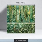 Scrapbook Paper Pad - 6  6 Inch Green Forest Patterned Decorative Craft 