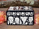Lacquer Box Day Of The Dead Skeletons Wood Handmade Olinal   Mexican Folk Art