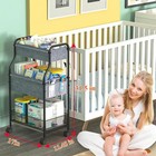 Baby Diaper Caddy Organizer And Storage Cart With 4 2 Dividers  Mobile Metal