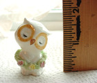 Vintage Owl Figurine Miniature Fine Porcelain Wears Spring Garland M52526