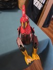 Handcarved Handpainted Wooden Rooster Shelf Sitter Folk Art Articulated