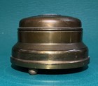 Vintage Aluminum Powder Puff Music Box With Rose Flower On Top Medallion  Works