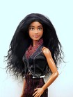 Barbie Doll Wig Size 4 Tibetan Lamb Mohair Ooak Custom  342 Midnight Black