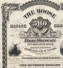 1880 Alma Colorado Mining Bond        Moose Mining Co  Proof