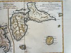 Guadeloupe Martinique 1780 Rigobert Bonne Antique Map 18th Century