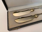 Vintage Silver Bell Flower Design Fish Butter Knife Hallmarked  800 Hk Monogram