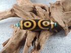Antique 6 Eyes Tibetan Old Agate Dzi Beads Amulets For Pendant Gzi Bead C2