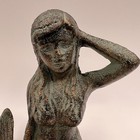Vintage Bronze Look Cast Iron Mythical Mermaid Figurine 7  