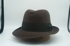 Vintage Rare 1950s Knox Twenty Custom Edge Brown Fedora Size 7 1 2 60 Cm