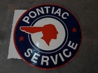 Porcelain Pontiac Enamel Sign 18x18 Inches Double Sided With Flange