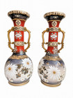 Exquisite Large Pair Of Antique Japanese Satsuma Vases By Kinkozan     Meiji
