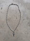Chrome Cross Chain Necklace