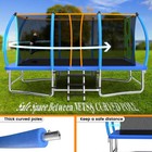 8x14ft Outdoor Trampoline With Safety Net  Ladder  Rectangular Jump Mat