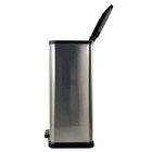 Kitchen Trash Can  13 2 Gallon Plastic Step Garbage Bin With Lid  Silver