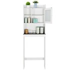 Over The Toilet Bath Storage Shelf Cabinet Bathroom W adjustable Shelves White